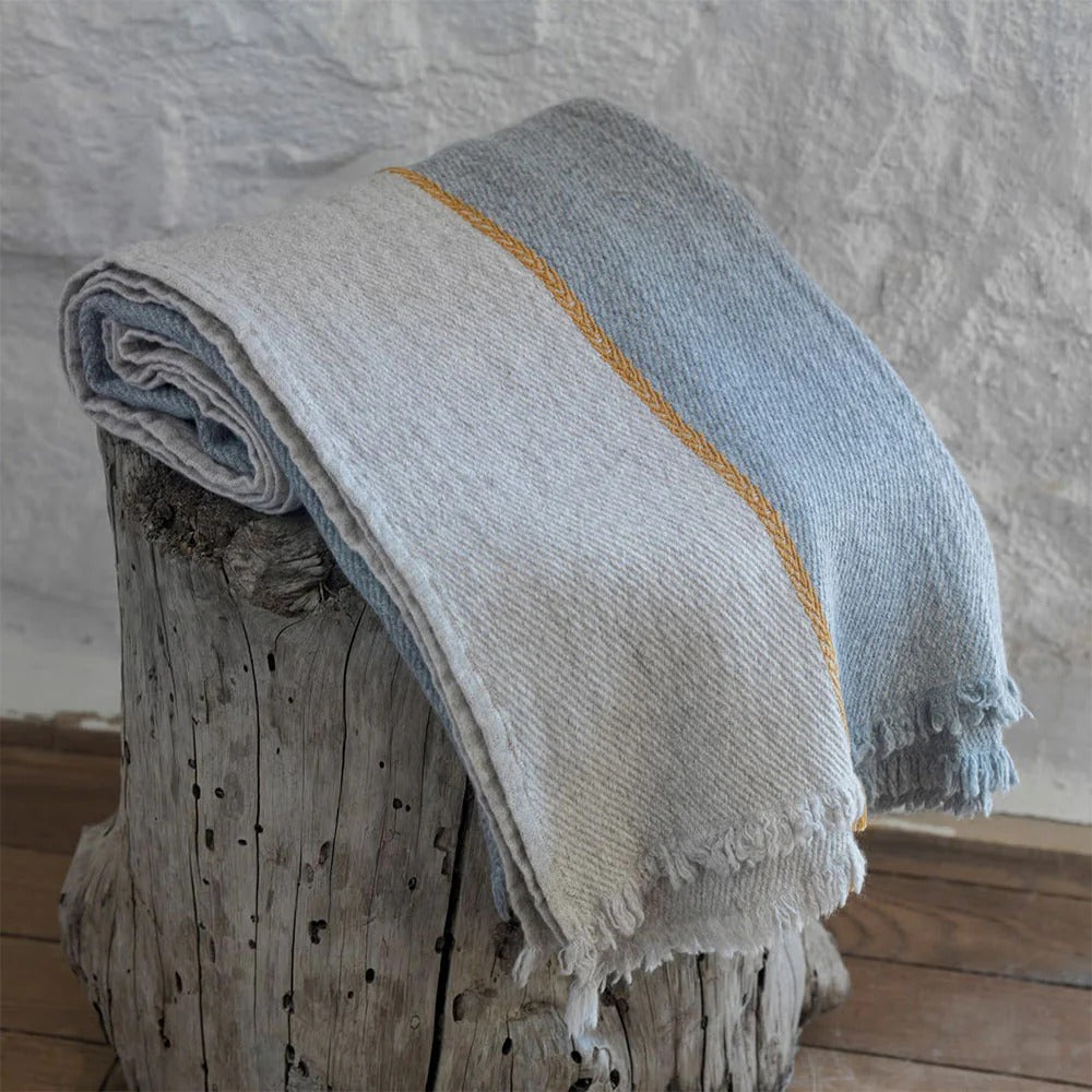 Wool Blend Two-Tone Throw