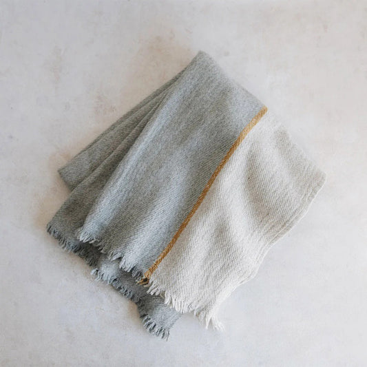Wool Blend Two-Tone Throw